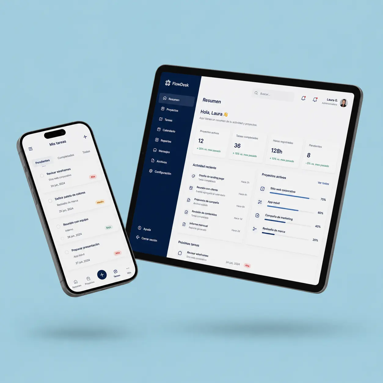 Aplicación web a medida en dispositivos